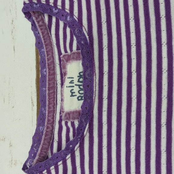 Mini Boden Purple Pointelle Striped Shirt 2-3Y - Picture 5 of 6